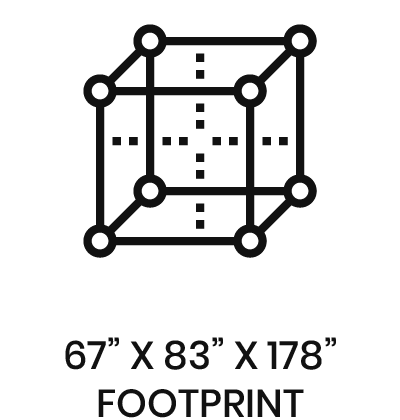 67in X 83in X 178in 
Footprint