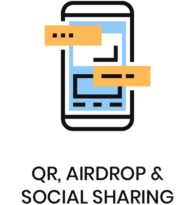 QR, Airdrop, and Social Sharing