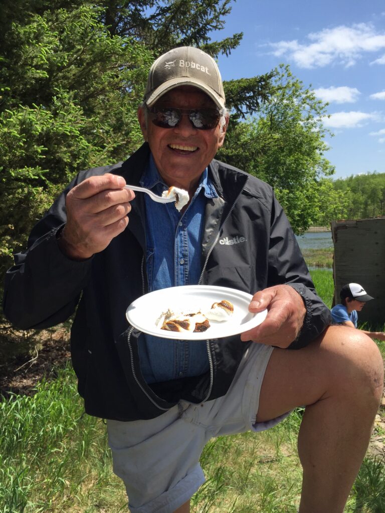 Irvin at his trapper's cabin