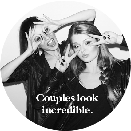 Guests posing at Hip Image Black and White Glam Photo Booth in Calgary