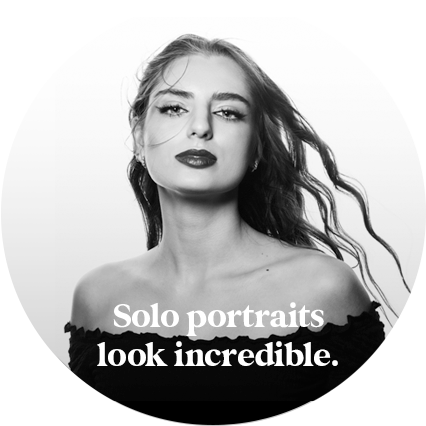 Black and white glamour portrait photographed with professional beauty lighting